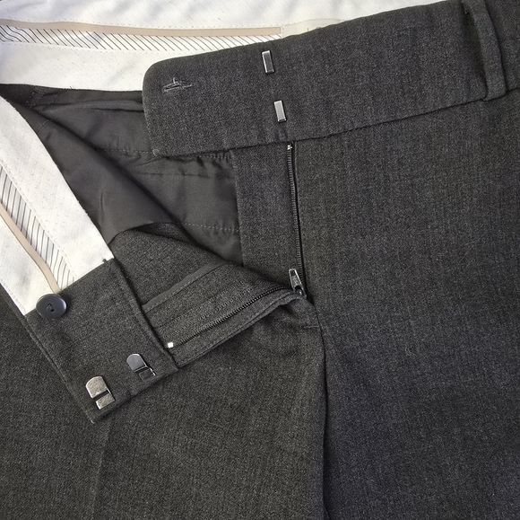 Ann Taylor Marisa Dress Pants Charcoal Gray Mid Rise Straight Leg Officewear 6 - Picture 4 of 11